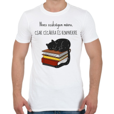 PRINTFASHION Cica és Könyv - Férfi póló - Fehér
