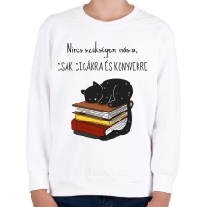 PRINTFASHION Cica és Könyv - Gyerek pulóver - Fehér