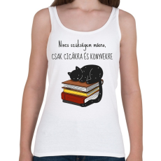 PRINTFASHION Cica és Könyv - Női atléta - Fehér