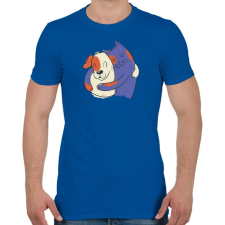 PRINTFASHION Cica és kutya barátok - Férfi póló - Királykék férfi póló