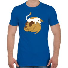 PRINTFASHION Cica és kutya barátság - Férfi póló - Királykék