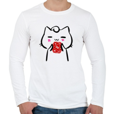 PRINTFASHION Cica és piros D20 - Férfi hosszú ujjú póló - Fehér