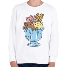 PRINTFASHION Cica fagyi - Gyerek pulóver - Fehér gyerek pulóver, kardigán