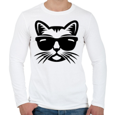 PRINTFASHION Cica fej - Férfi hosszú ujjú póló - Fehér férfi póló