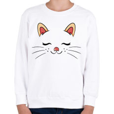 PRINTFASHION Cica fej - Gyerek pulóver - Fehér