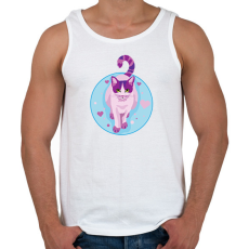 PRINTFASHION Cica - Férfi atléta - Fehér