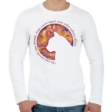 PRINTFASHION Cica - Férfi hosszú ujjú póló - Fehér férfi póló