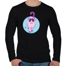 PRINTFASHION Cica - Férfi hosszú ujjú póló - Fekete férfi póló