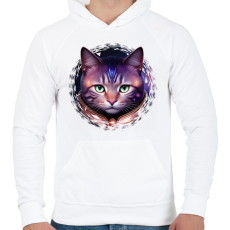 PRINTFASHION Cica - Férfi kapucnis pulóver - Fehér