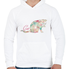 PRINTFASHION Cica - Férfi kapucnis pulóver - Fehér