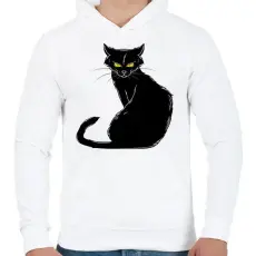 PRINTFASHION cica - Férfi kapucnis pulóver - Fehér