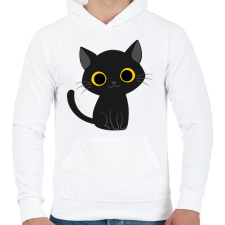 PRINTFASHION Cica - Férfi kapucnis pulóver - Fehér férfi pulóver, kardigán