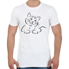 PRINTFASHION Cica - Férfi póló - Fehér