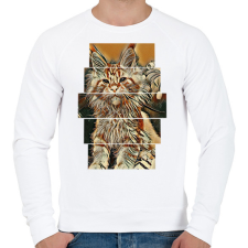 PRINTFASHION Cica - Férfi pulóver - Fehér férfi pulóver, kardigán