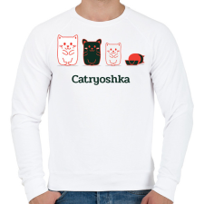 PRINTFASHION Cica - Férfi pulóver - Fehér férfi pulóver, kardigán