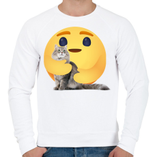 PRINTFASHION Cica - Férfi pulóver - Fehér