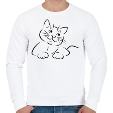 PRINTFASHION Cica - Férfi pulóver - Fehér férfi pulóver, kardigán