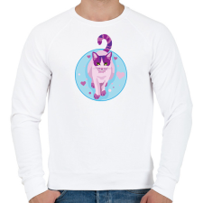 PRINTFASHION Cica - Férfi pulóver - Fehér férfi pulóver, kardigán