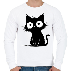 PRINTFASHION Cica - Férfi pulóver - Fehér