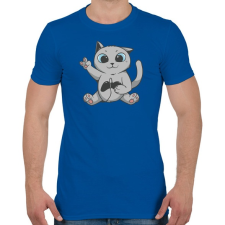 PRINTFASHION Cica gamer  - Férfi póló - Királykék férfi póló