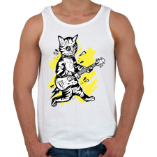 PRINTFASHION Cica gitárral - Férfi atléta - Fehér atléta, trikó