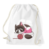 PRINTFASHION Cica  gombolyaggal - Sportzsák, Tornazsák - Fehér