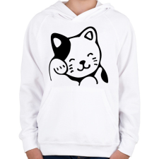PRINTFASHION Cica - Gyerek kapucnis pulóver - Fehér gyerek pulóver, kardigán