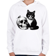 PRINTFASHION Cica - Gyerek kapucnis pulóver - Fehér