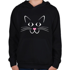 PRINTFASHION Cica - Gyerek kapucnis pulóver - Fekete