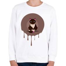 PRINTFASHION Cica - Gyerek pulóver - Fehér gyerek pulóver, kardigán