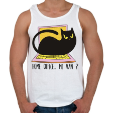 PRINTFASHION Cica home office  - Férfi atléta - Fehér atléta, trikó