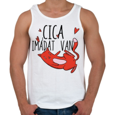 PRINTFASHION Cica imádat van - Férfi atléta - Fehér atléta, trikó