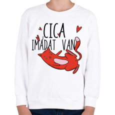 PRINTFASHION Cica imádat van - Gyerek pulóver - Fehér