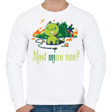 PRINTFASHION Cica karácsonya - most mi van  - Férfi pulóver - Fehér férfi pulóver, kardigán