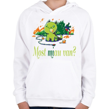 PRINTFASHION Cica karácsonya - most mi van  - Gyerek kapucnis pulóver - Fehér gyerek pulóver, kardigán