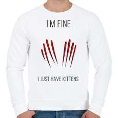 PRINTFASHION Cica karmolás - Férfi pulóver - Fehér