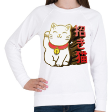 PRINTFASHION Cica - kínai szerencsehozó - Női pulóver - Fehér női pulóver, kardigán