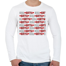 PRINTFASHION cica - kutya - Férfi hosszú ujjú póló - Fehér férfi póló