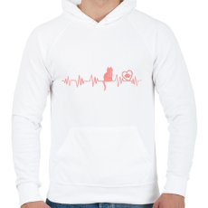 PRINTFASHION Cica love - Férfi kapucnis pulóver - Fehér