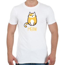 PRINTFASHION Cica - meow - Férfi póló - Fehér férfi póló