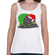 PRINTFASHION Cica mikulás sapkában - Női atléta - Fehér