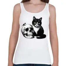 PRINTFASHION Cica - Női atléta - Fehér női trikó