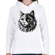 PRINTFASHION Cica - Női kapucnis pulóver - Fehér