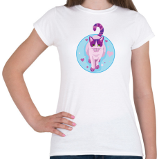 PRINTFASHION Cica - Női póló - Fehér