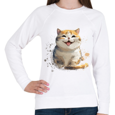 PRINTFASHION cica - Női pulóver - Fehér