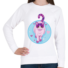 PRINTFASHION Cica - Női pulóver - Fehér