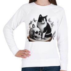 PRINTFASHION Cica - Női pulóver - Fehér