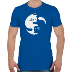 PRINTFASHION Cica ölelés jin jang jel - Férfi póló - Királykék