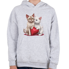 PRINTFASHION cica pár - Gyerek kapucnis pulóver - Sport szürke