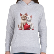 PRINTFASHION cica pár - Női kapucnis pulóver - Sport szürke női pulóver, kardigán